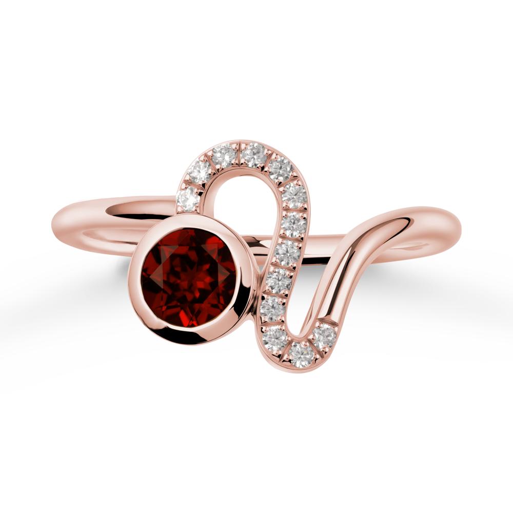 Leo Zodiac Garnet Ring-Generous & Passionate - LUO Jewelry #metal_18k rose gold
