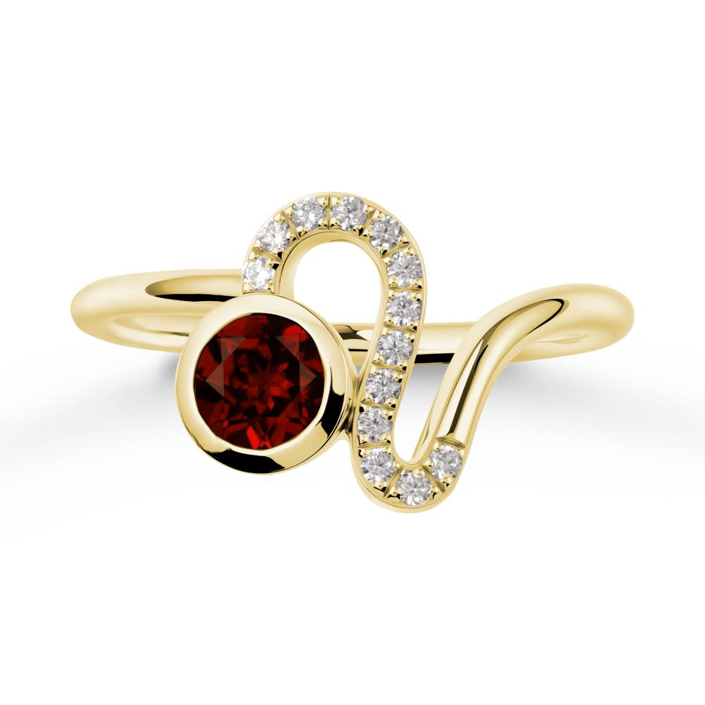 Leo Zodiac Garnet Ring-Generous & Passionate - LUO Jewelry #metal_18k yellow gold