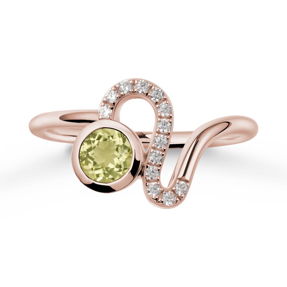 Leo Zodiac Lemon Quartz Ring-Generous & Passionate - LUO Jewelry #metal_14k rose gold