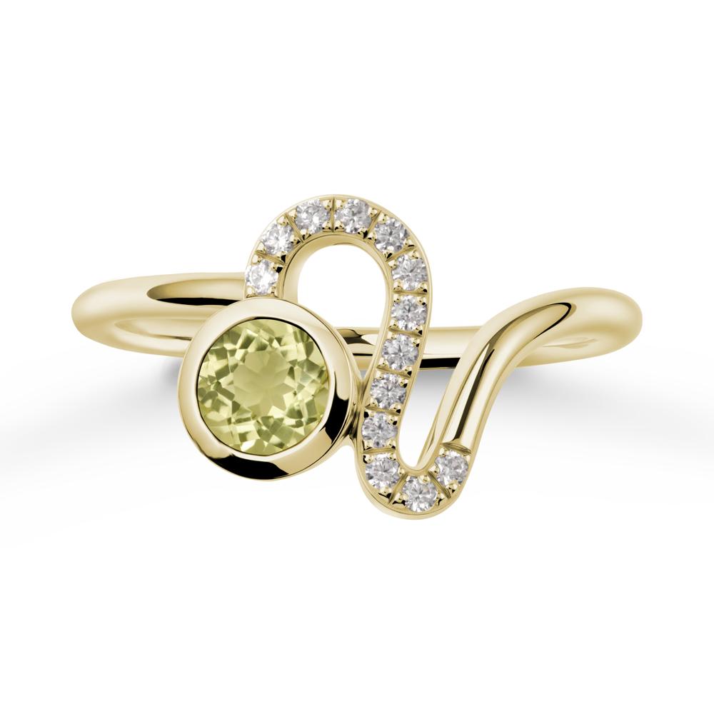 Leo Zodiac Lemon Quartz Ring-Generous & Passionate - LUO Jewelry #metal_14k yellow gold
