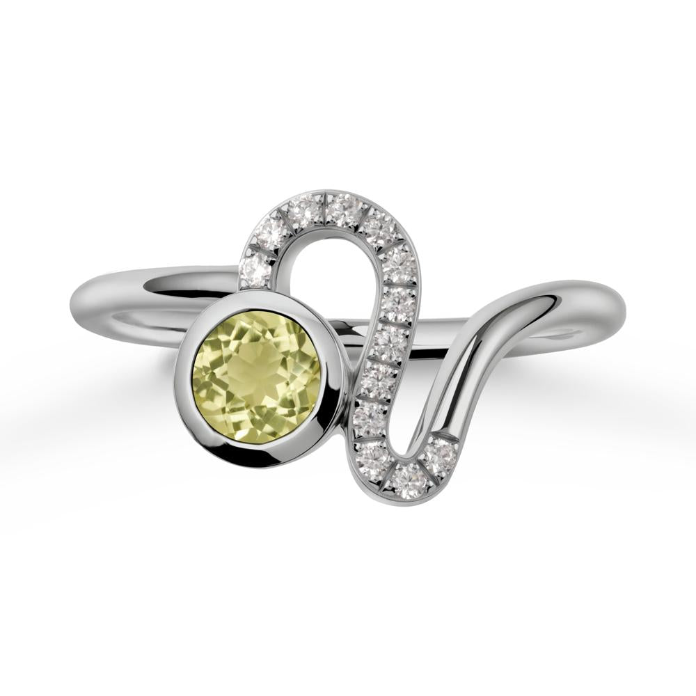 Leo Zodiac Lemon Quartz Ring-Generous & Passionate - LUO Jewelry #metal_platinum