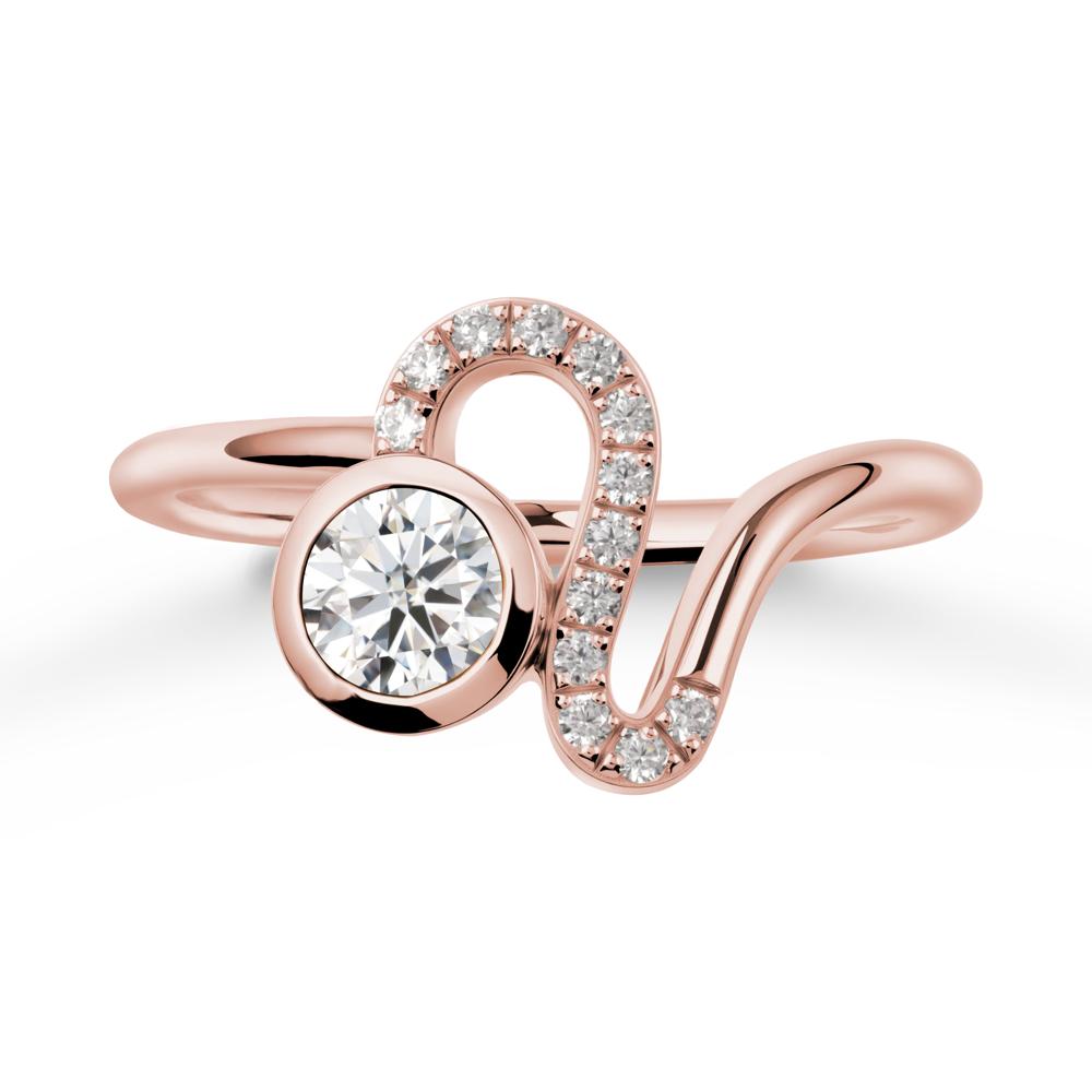 Bezel Round Moissanite Ring - LUO Jewelry #metal_18k rose gold