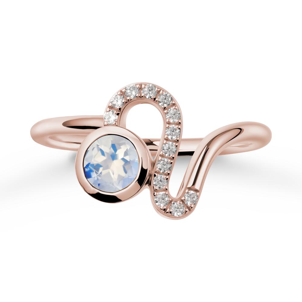 Leo Zodiac Moonstone Ring-Generous & Passionate - LUO Jewelry #metal_14k rose gold