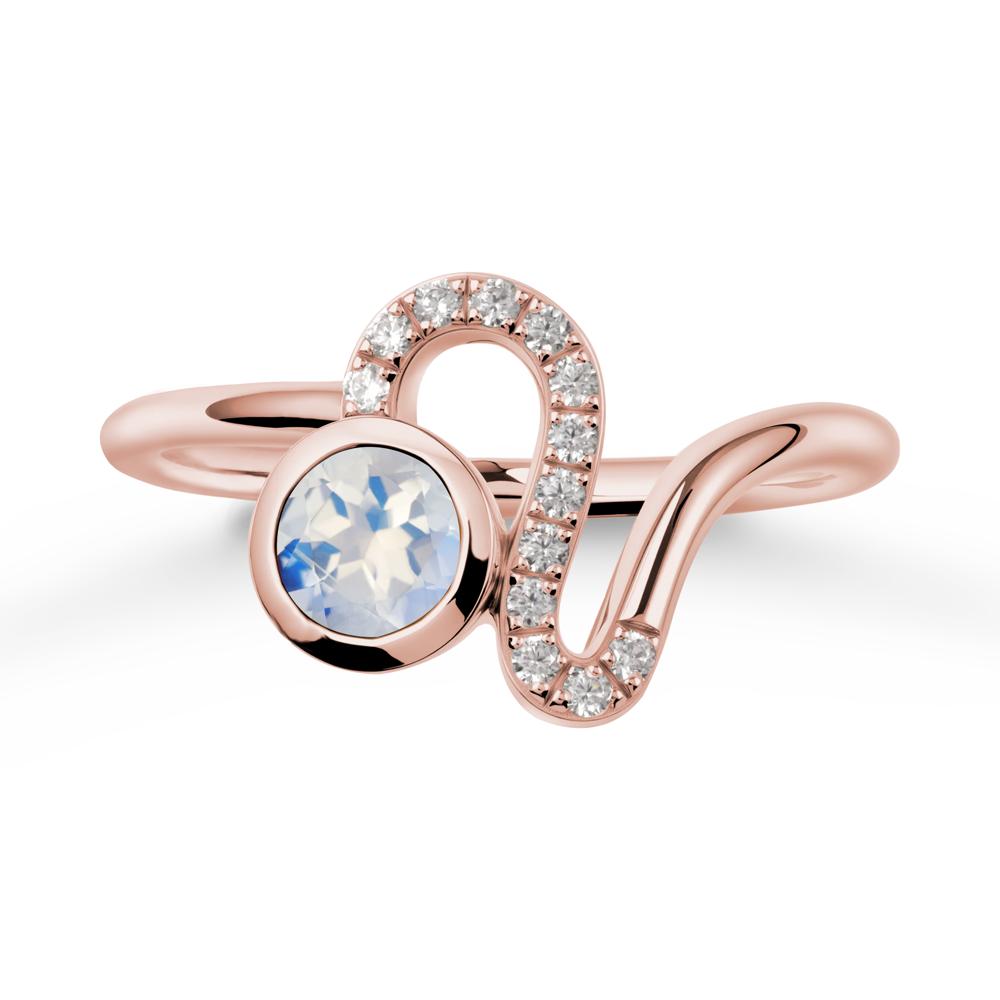 Leo Zodiac Moonstone Ring-Generous & Passionate - LUO Jewelry #metal_18k rose gold