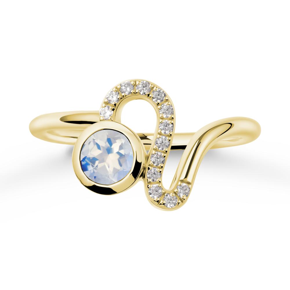 Leo Zodiac Moonstone Ring-Generous & Passionate - LUO Jewelry #metal_18k yellow gold