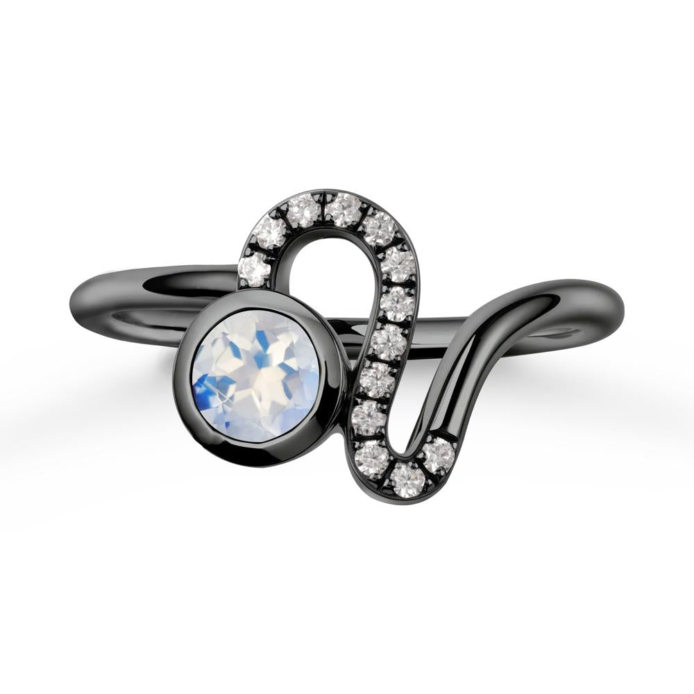 Leo Zodiac Moonstone Ring-Generous & Passionate - LUO Jewelry #metal_black finish sterling silver