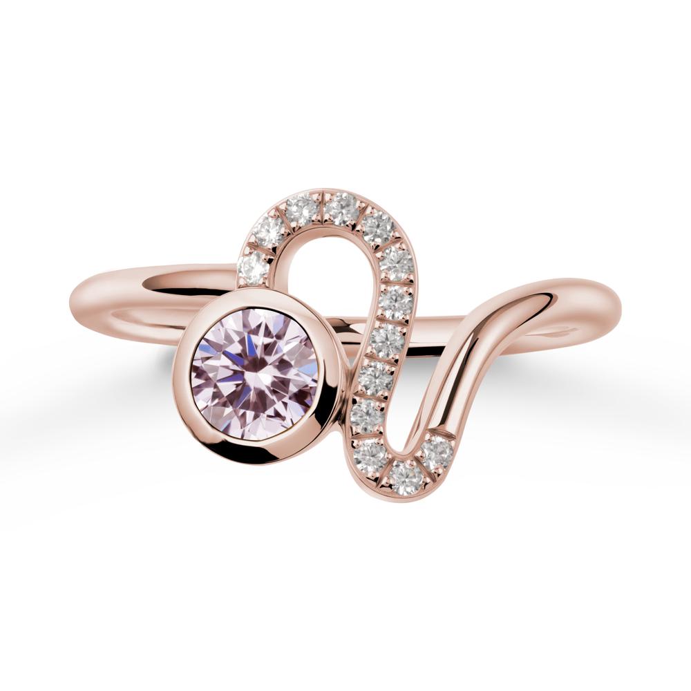 Leo Zodiac Pink Cubic Zirconia Ring-Generous & Passionate - LUO Jewelry #metal_14k rose gold