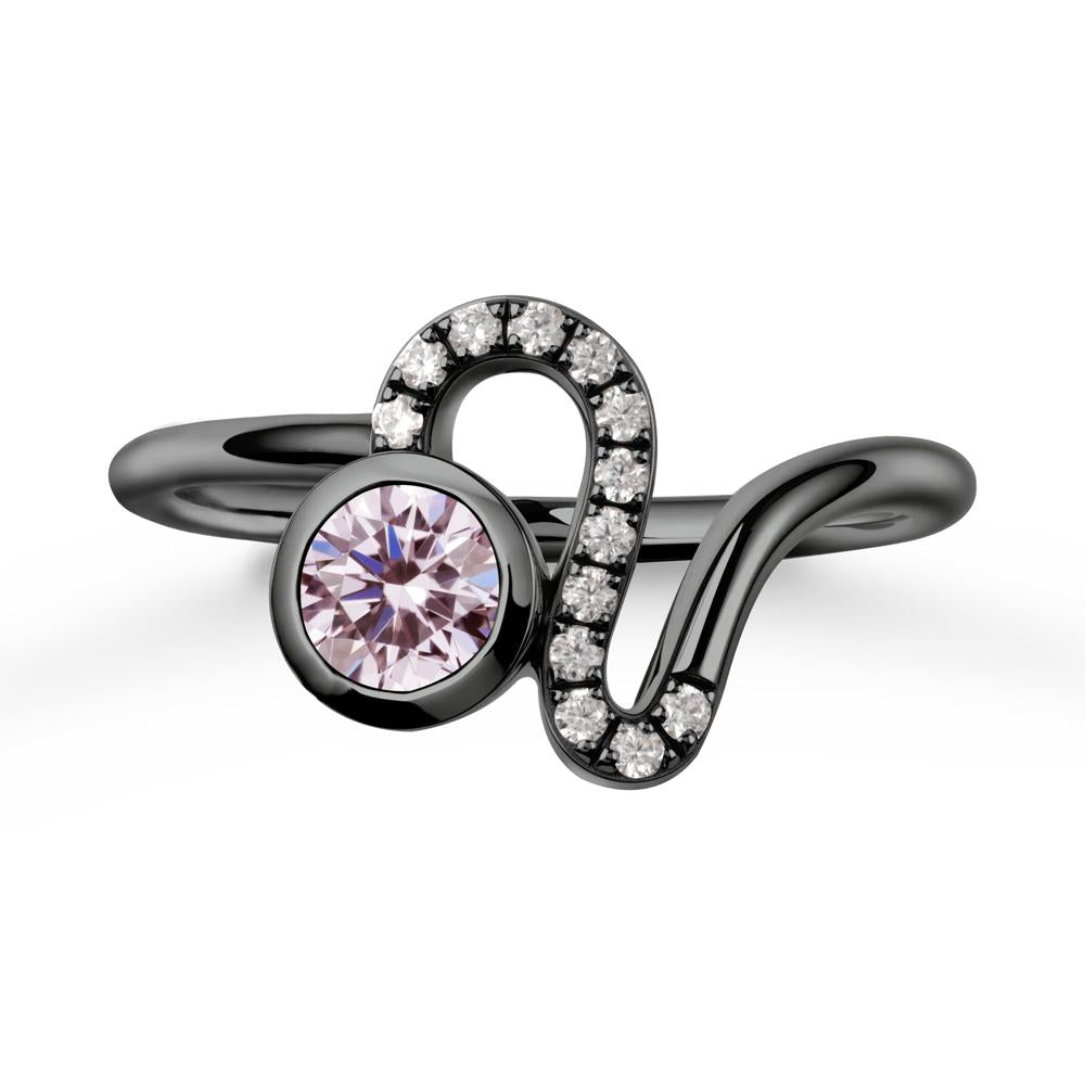 Leo Zodiac Pink Cubic Zirconia Ring-Generous & Passionate - LUO Jewelry #metal_black finish sterling silver