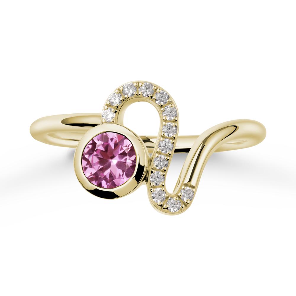 Leo Zodiac Pink Sapphire Ring-Generous & Passionate - LUO Jewelry #metal_14k yellow gold