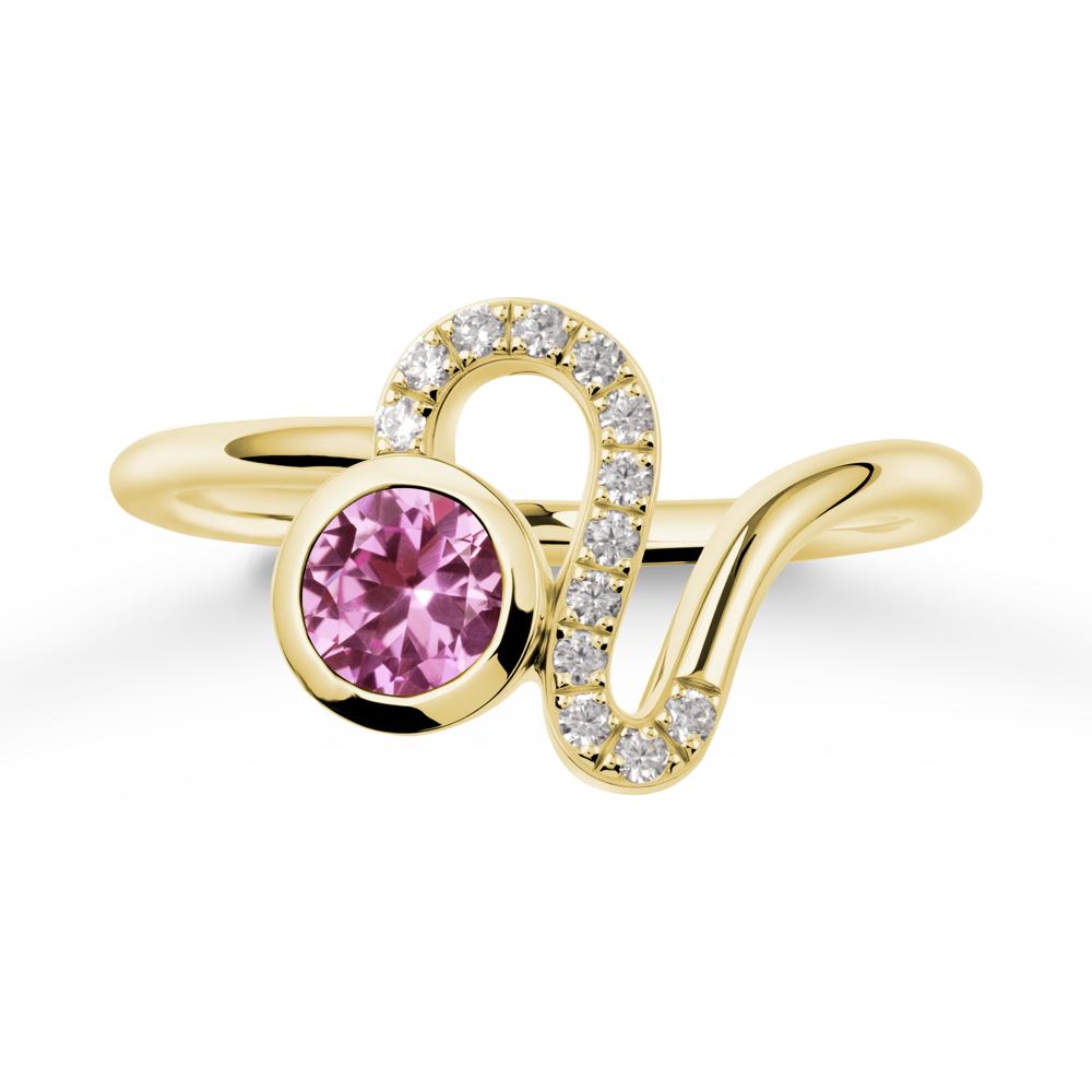Leo Zodiac Pink Sapphire Ring-Generous & Passionate - LUO Jewelry #metal_18k yellow gold