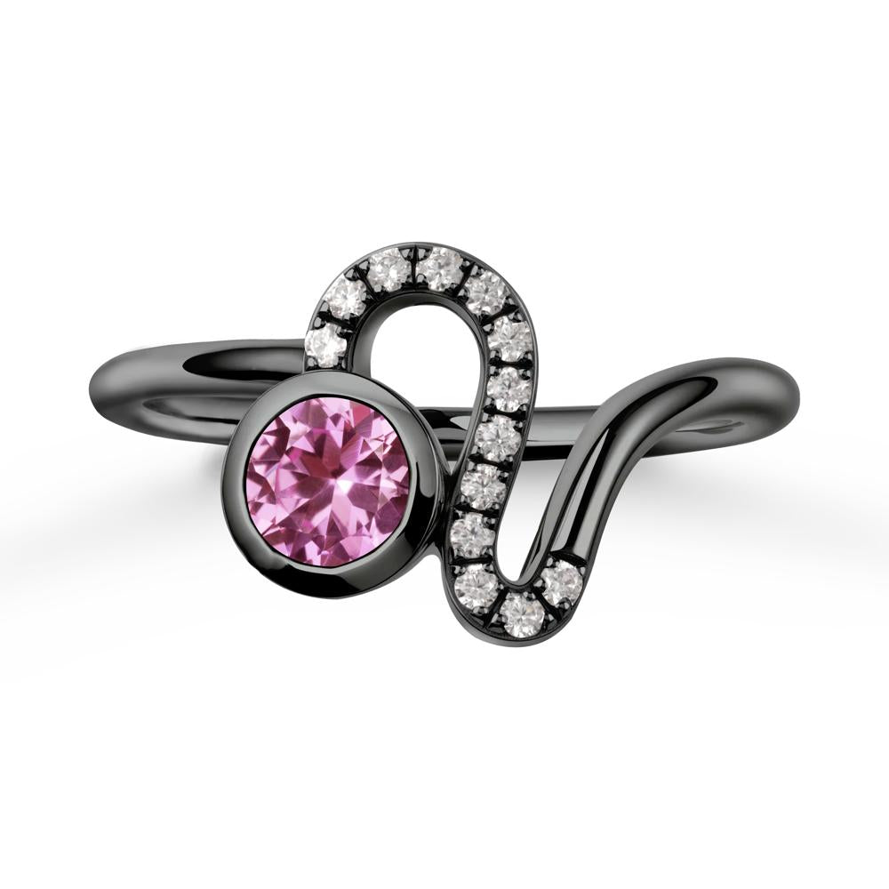 Leo Zodiac Pink Sapphire Ring-Generous & Passionate - LUO Jewelry #metal_black finish sterling silver