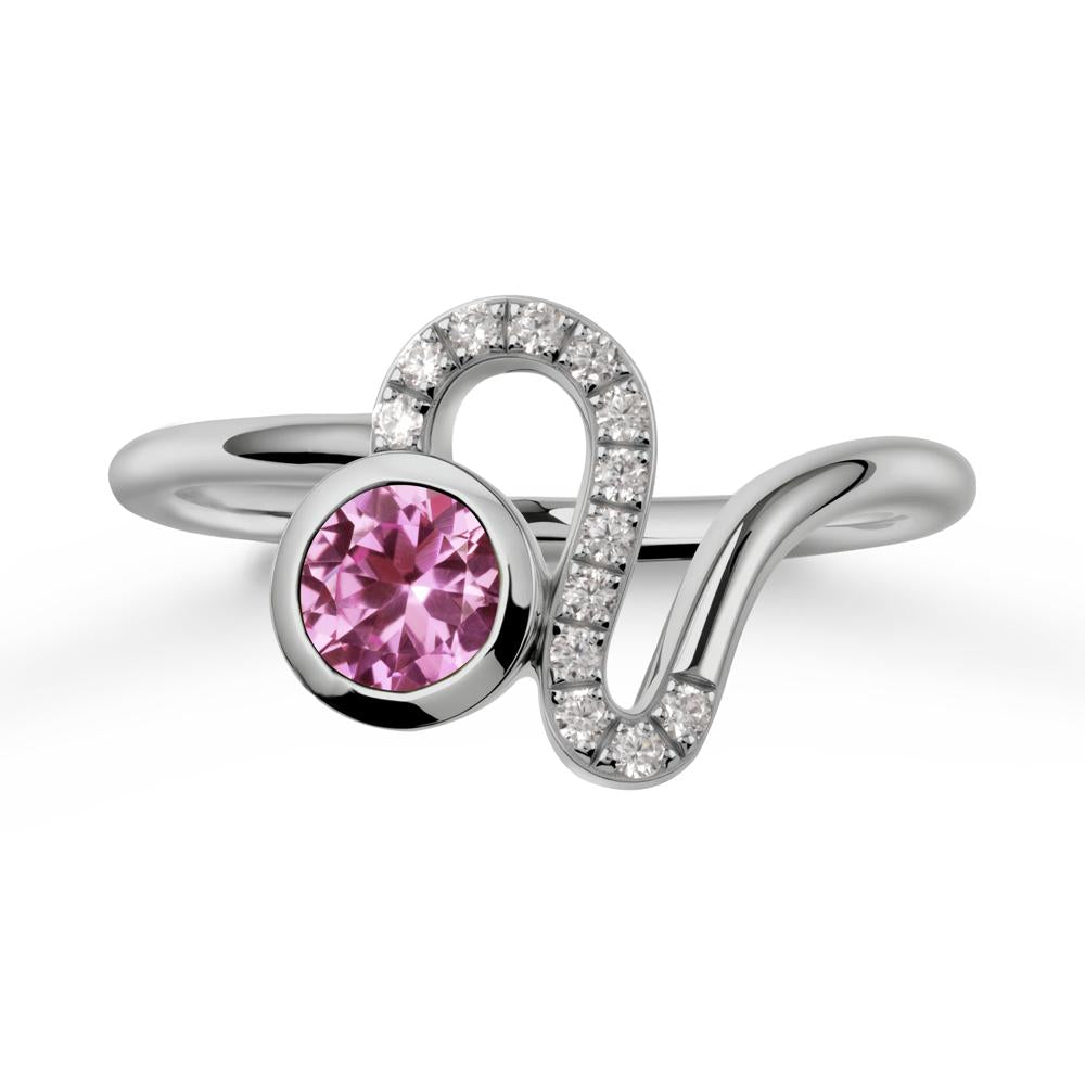 Leo Zodiac Pink Sapphire Ring-Generous & Passionate - LUO Jewelry #metal_platinum