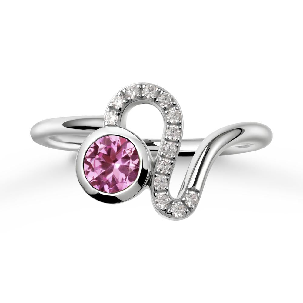 Leo Zodiac Pink Sapphire Ring-Generous & Passionate - LUO Jewelry #metal_sterling silver