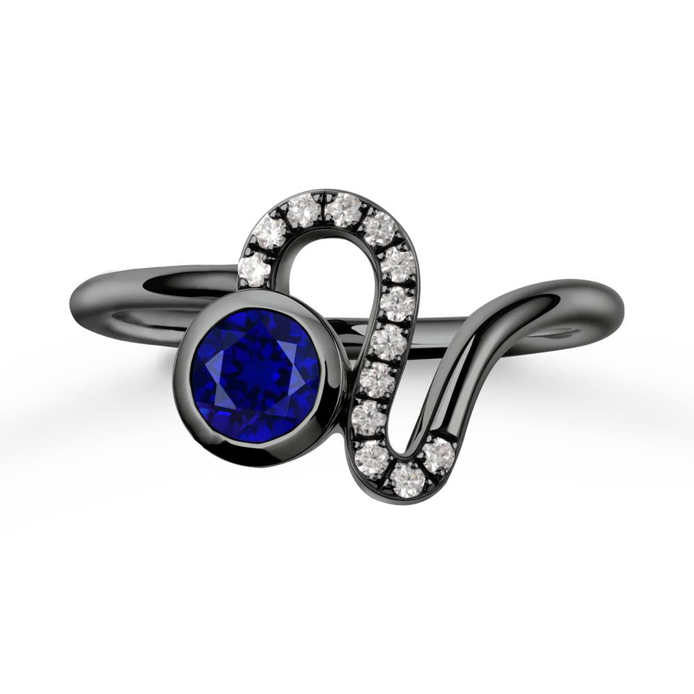 Leo Zodiac Sapphire Ring-Generous & Passionate - LUO Jewelry #metal_black finish sterling silver