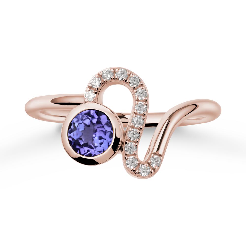 Leo Zodiac Tanzanite Ring-Generous & Passionate - LUO Jewelry #metal_14k rose gold