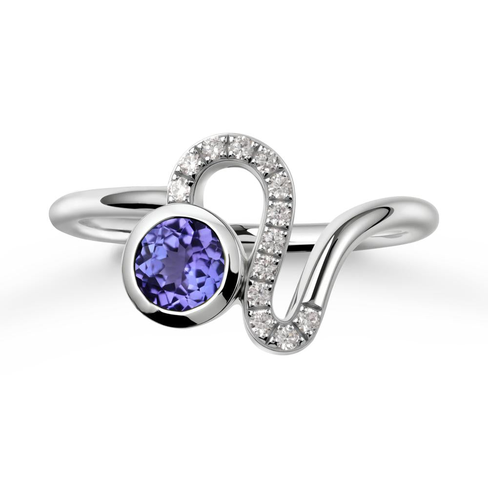 Leo Zodiac Tanzanite Ring-Generous & Passionate - LUO Jewelry #metal_14k white gold