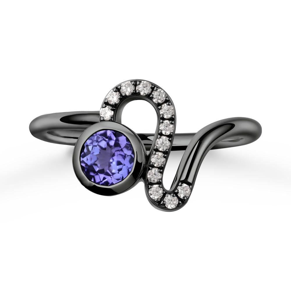 Leo Zodiac Tanzanite Ring-Generous & Passionate - LUO Jewelry #metal_black finish sterling silver