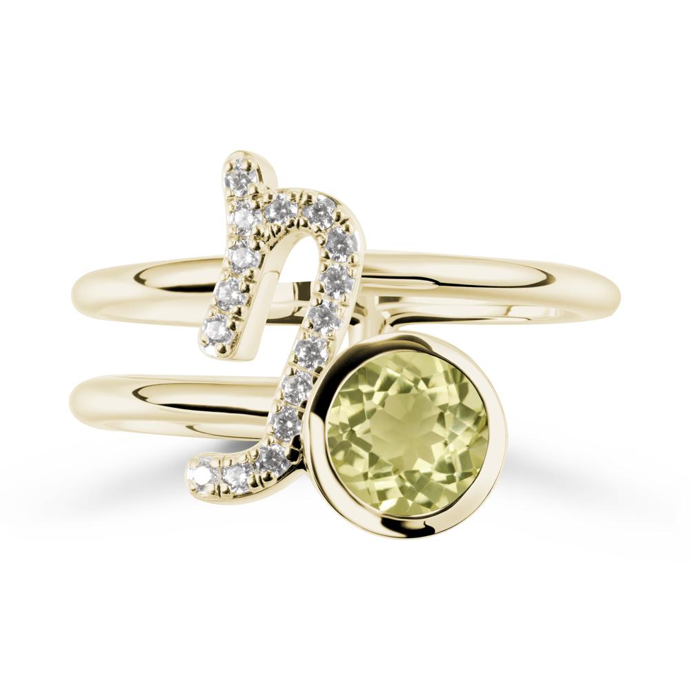 Unique Lemon Quartz Capricorn Zodiac Ring -Steadfast & Enduring - LUO Jewelry #metal_14k yellow gold