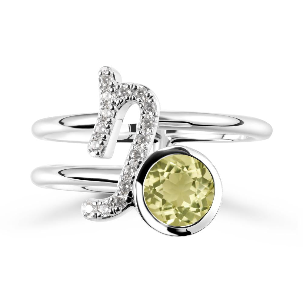 Unique Lemon Quartz Capricorn Zodiac Ring -Steadfast & Enduring - LUO Jewelry #metal_sterling silver