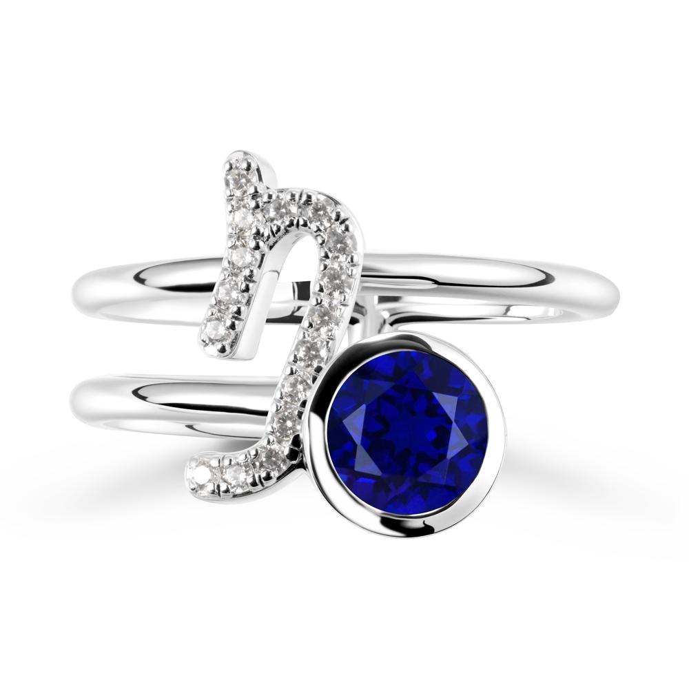 Unique Sapphire Capricorn Zodiac Ring -Steadfast & Enduring - LUO Jewelry #metal_sterling silver