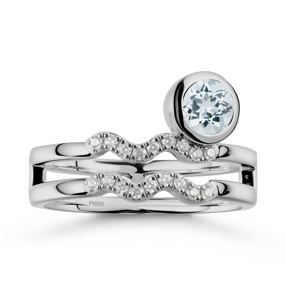 Aquarius Zodiac Aquamarine Ring -Innovative and Unique - LUO Jewelry #metal_platinum