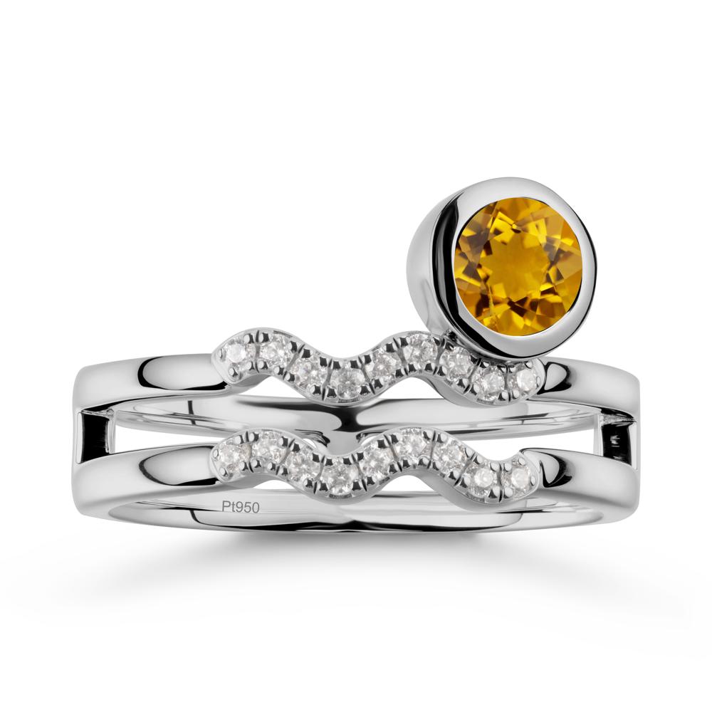 Aquarius Zodiac Citrine Ring -Innovative and Unique - LUO Jewelry #metal_platinum