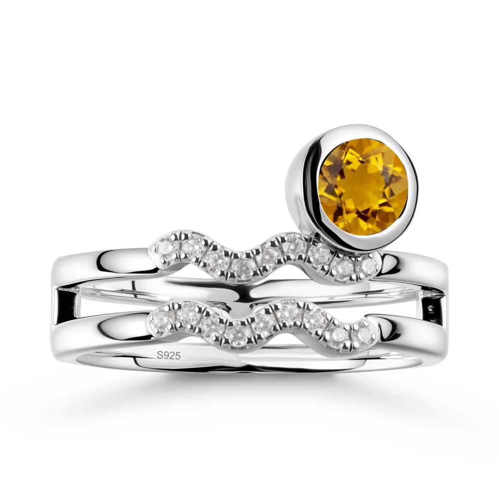 Aquarius Zodiac Citrine Ring -Innovative and Unique - LUO Jewelry #metal_sterling silver