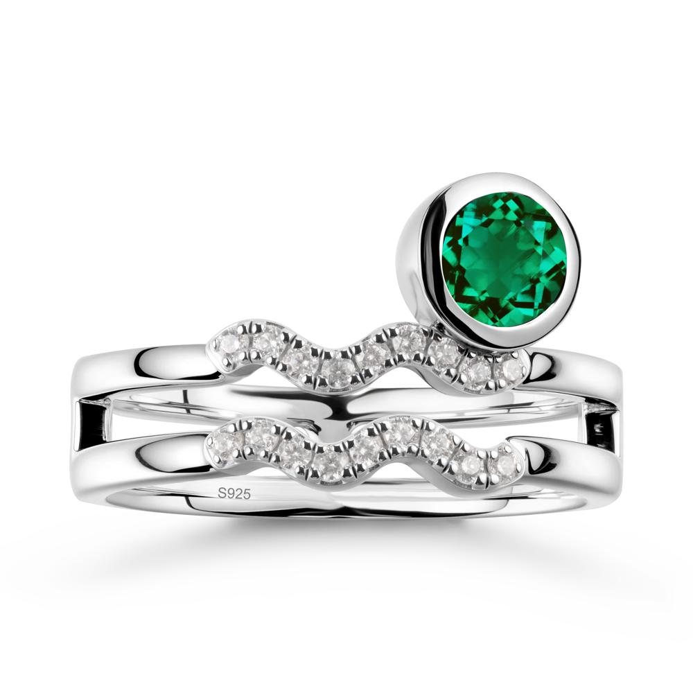 Aquarius Zodiac Emerald Ring -Innovative and Unique - LUO Jewelry #metal_sterling silver