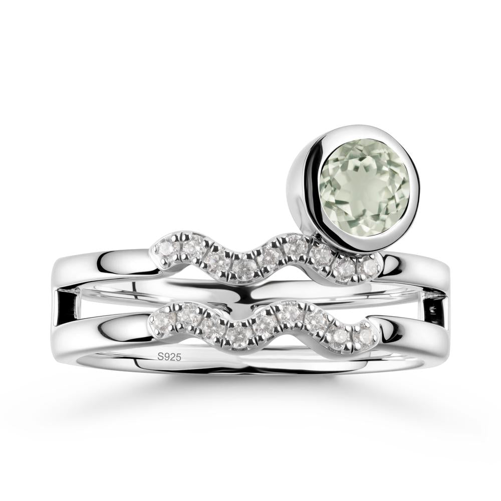 Aquarius Zodiac Green Amethyst Ring -Innovative and Unique - LUO Jewelry #metal_sterling silver