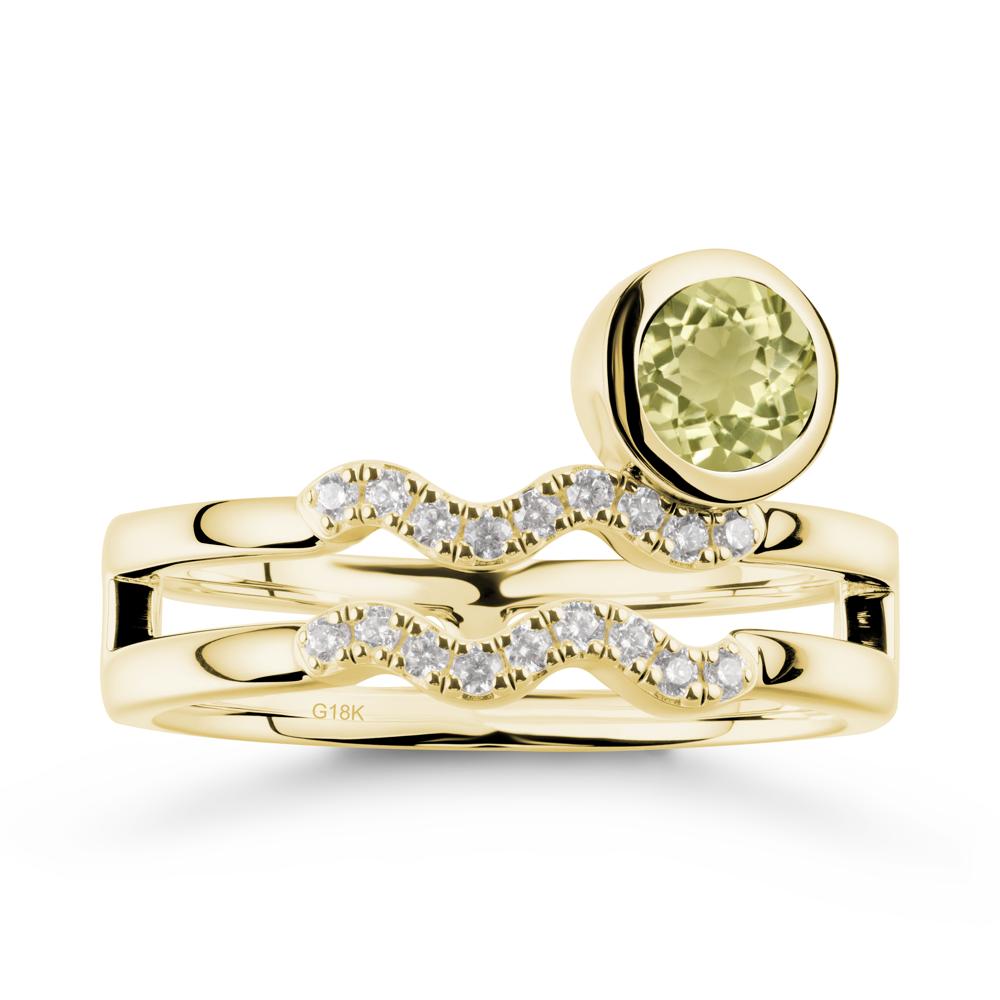 Aquarius Zodiac Lemon Quartz Ring -Innovative and Unique - LUO Jewelry #metal_18k yellow gold