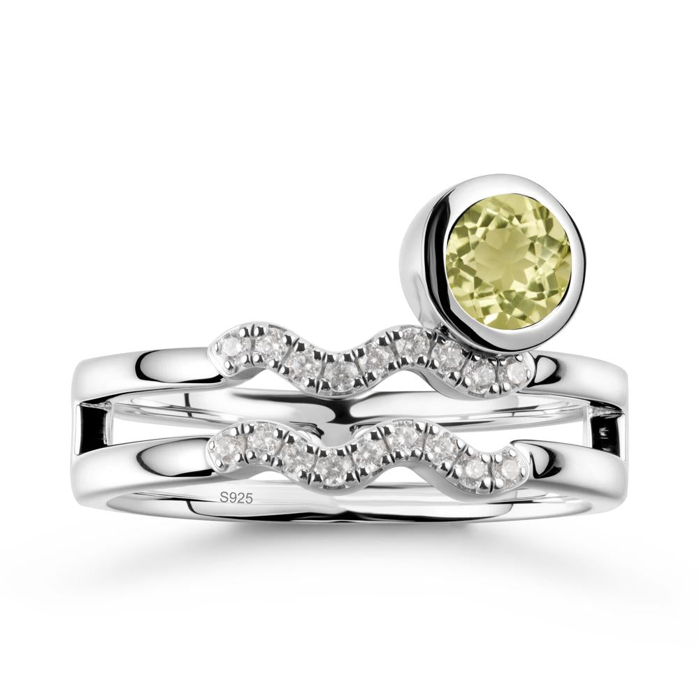 Aquarius Zodiac Lemon Quartz Ring -Innovative and Unique - LUO Jewelry #metal_sterling silver