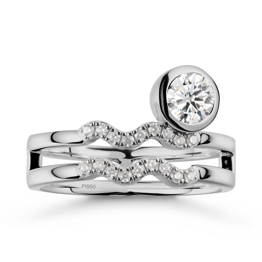 Aquarius Zodiac Moissanite Ring -Innovative and Unique - LUO Jewelry #metal_platinum