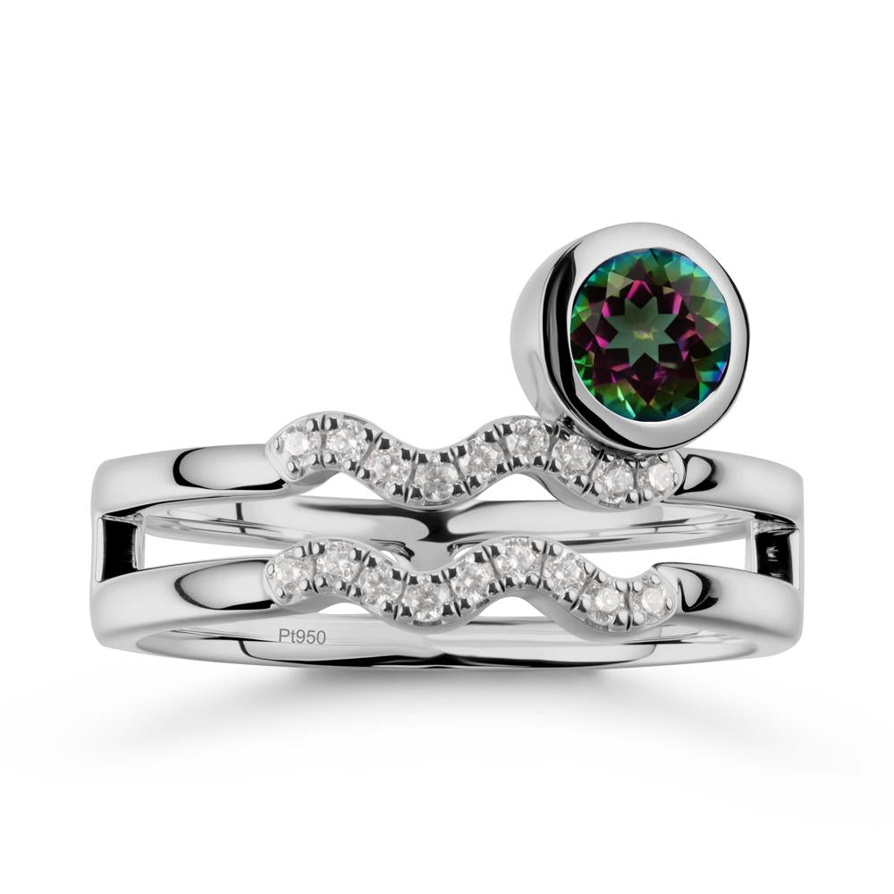 Double Band Aquarius Zodiac Mystic Topaz Ring - LUO Jewelry #metal_platinum