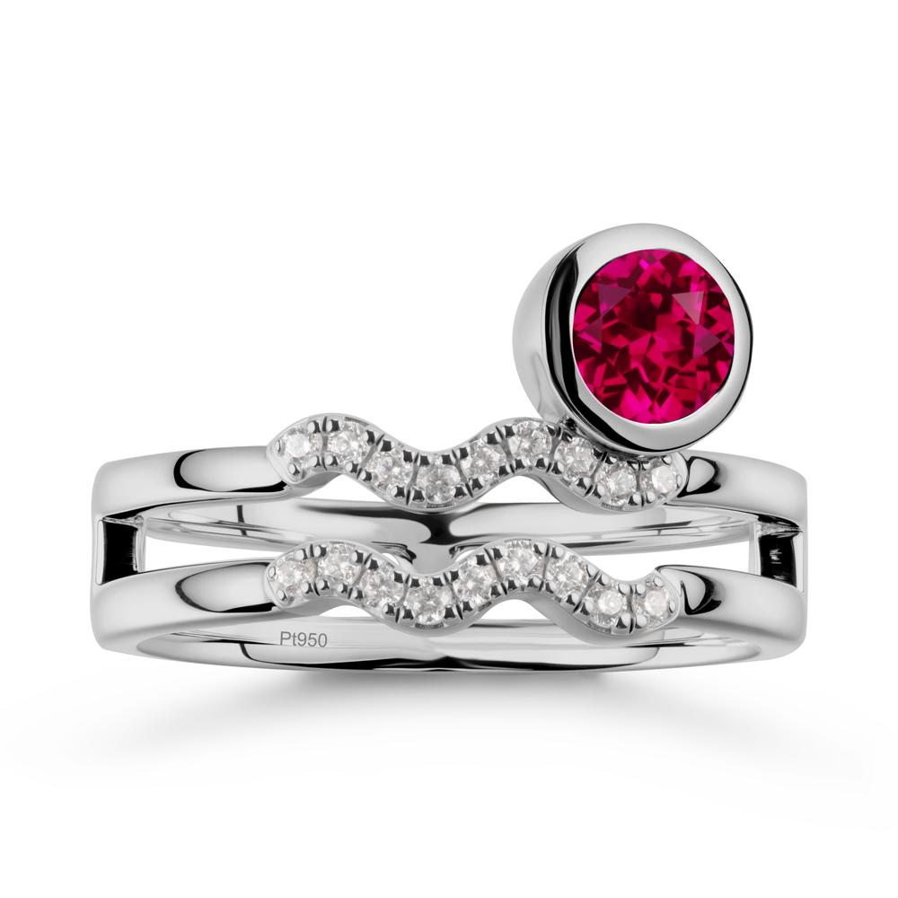 Aquarius Zodiac Ruby Ring -Innovative and Unique - LUO Jewelry #metal_platinum