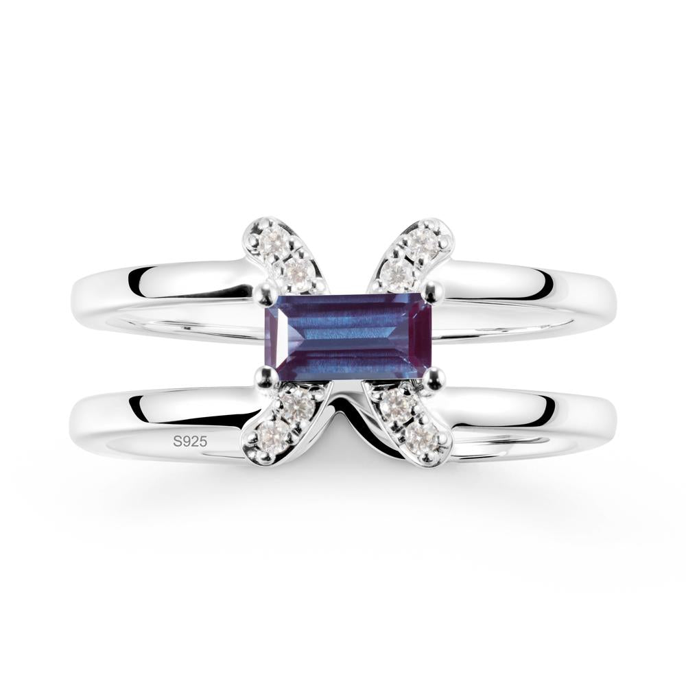 Double Band Pisces Zodiac Alexandrite Ring-Dreamy and Sensitive - LUO Jewelry #metal_sterling silver
