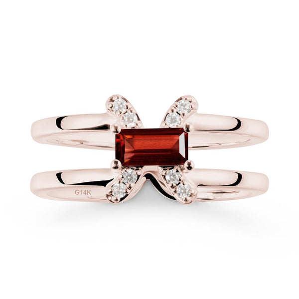 Double Band Pisces Zodiac Garnet Ring-Dreamy and Sensitive | LUO