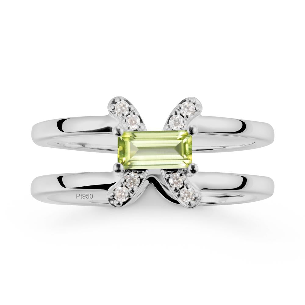 Double Band Pisces Zodiac Peridot Ring-Dreamy and Sensitive - LUO Jewelry #metal_platinum