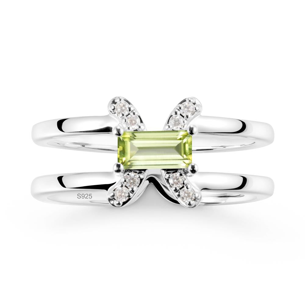 Double Band Pisces Zodiac Peridot Ring-Dreamy and Sensitive - LUO Jewelry #metal_sterling silver