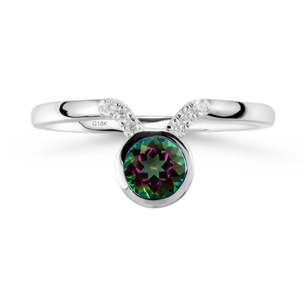Taurus Zodiac Mystic Topaz Ring - LUO Jewelry #metal_18k white gold