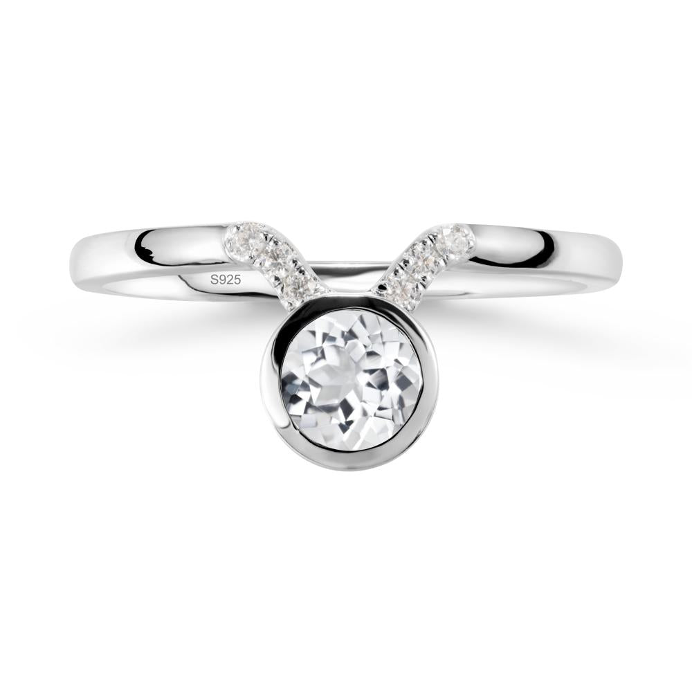 Taurus Zodiac White Topaz Ring - LUO Jewelry #metal_sterling silver