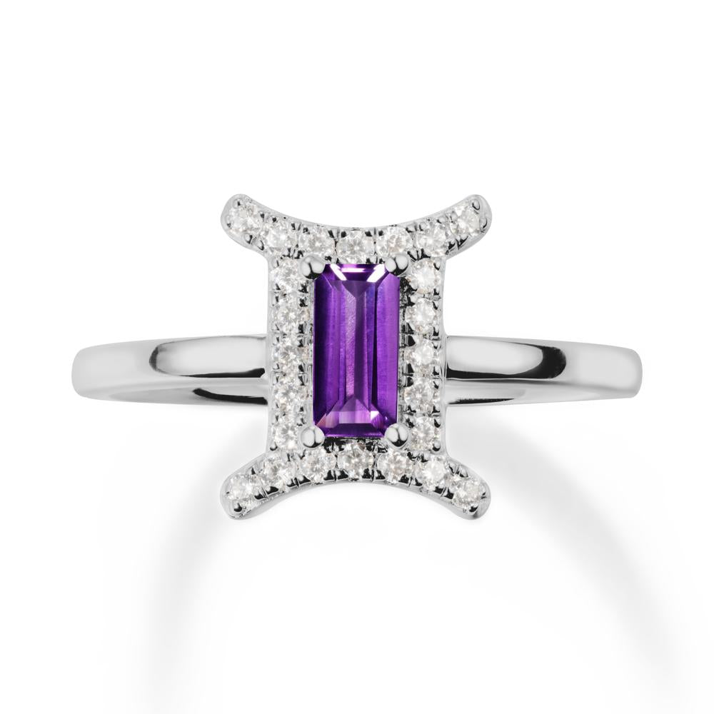 Baguette Amethyst Ring In 14K Yellow Gold - LUO Jewelry #metal_platinum