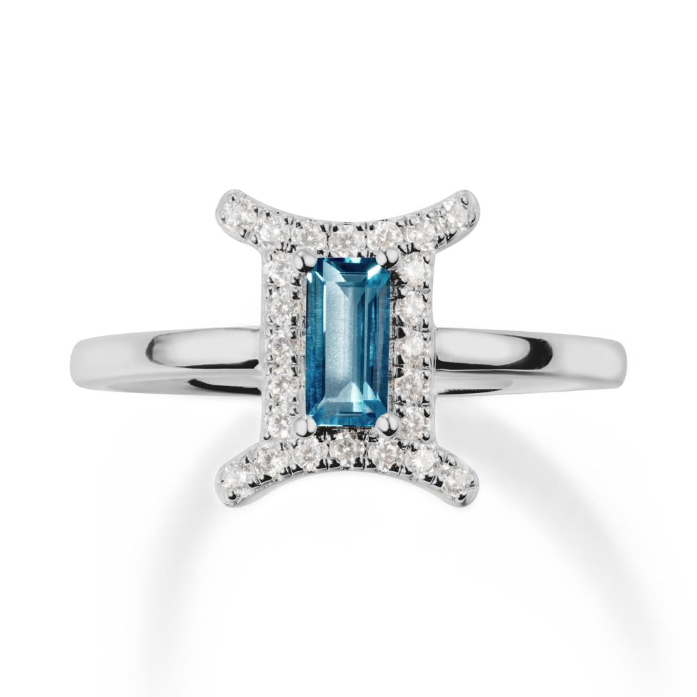 Baguette London Blue Topaz Ring In 14K Yellow Gold - LUO Jewelry #metal_platinum