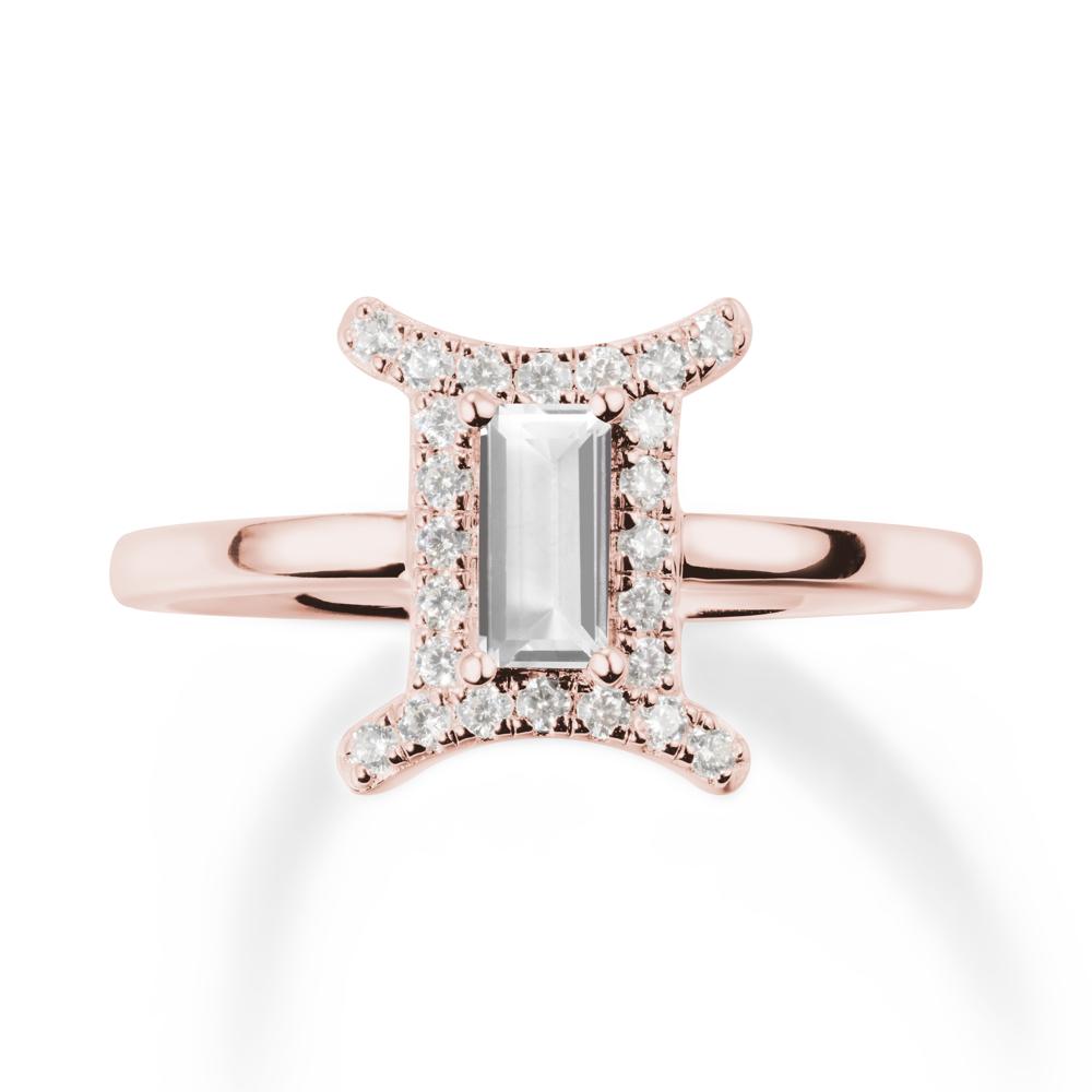 Baguette White Topaz Ring In 14K Yellow Gold - LUO Jewelry #metal_18k rose gold