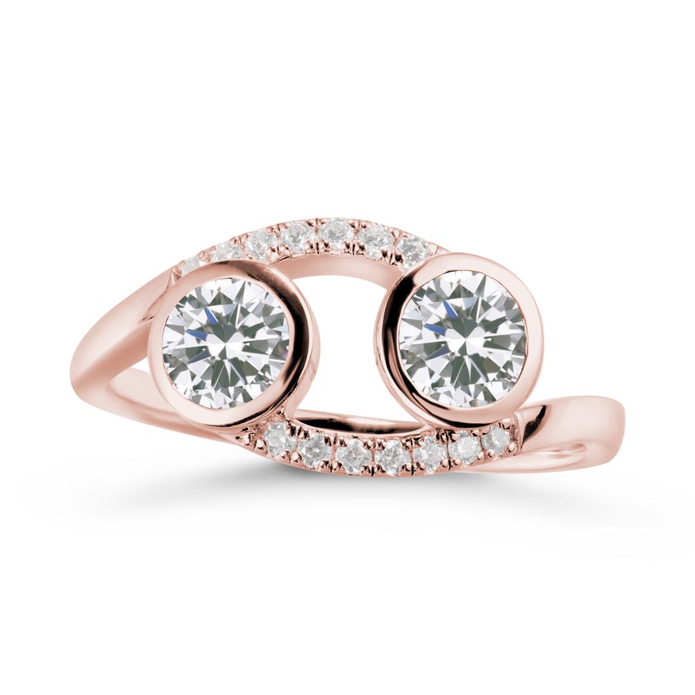 Cancer Zodiac Toi Et Moi Cubic Zirconia Ring - LUO Jewelry #metal_18k rose gold