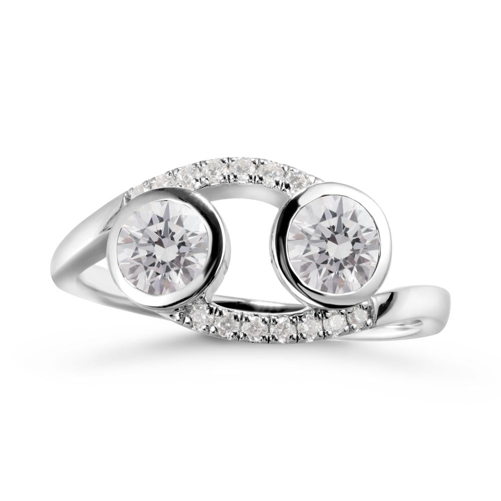 Cancer Zodiac Bypass Diamond Ring -Protective & Elegant - LUO Jewelry #metal_sterling silver