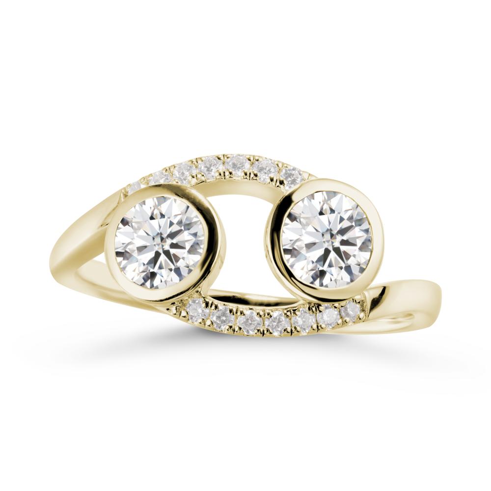 Cancer Zodiac Toi Et Moi Moissanite Ring - LUO Jewelry #metal_14k yellow gold