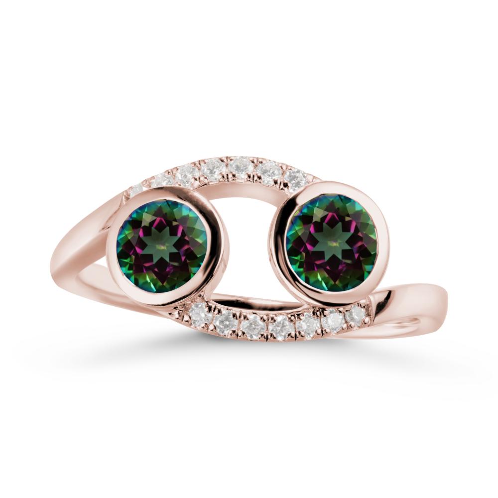 Cancer Zodiac Toi Et Moi Mystic Topaz Ring - LUO Jewelry #metal_14k rose gold