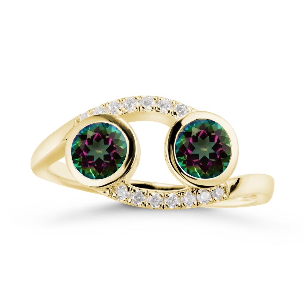 Cancer Zodiac Toi Et Moi Mystic Topaz Ring - LUO Jewelry #metal_18k yellow gold