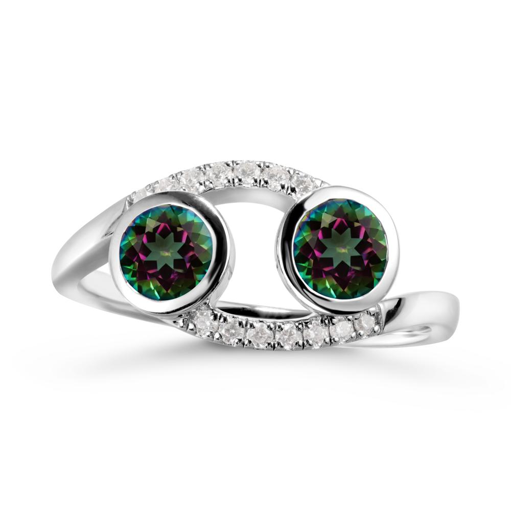 Cancer Zodiac Toi Et Moi Mystic Topaz Ring - LUO Jewelry #metal_sterling silver