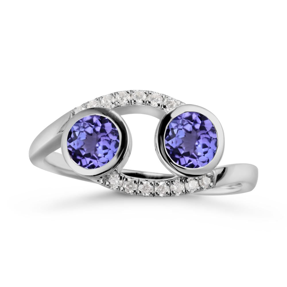 Cancer Zodiac Bypass Tanzanite Ring -Protective & Elegant - LUO Jewelry #metal_platinum